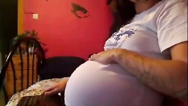 Szilvia Pregnant Smoking Romanian Skype Show Webcam - 1 image