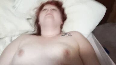 RedHead BBW Anal Pl with BBC Dildo Finished off by Xtension Cock Sleeve - 12 image