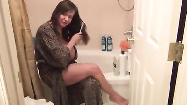 Milf with big tits in the bathroom - 1 image