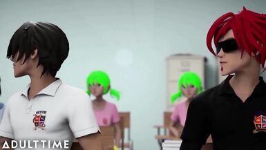 ADULT TIME Anime Sex School - Sexy Teacher and Students Banging - 10 image
