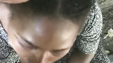 Lesbo Gives a Sloppy Oral-Sex in the Neighbors Yard! - 2 image