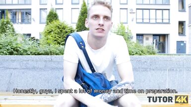 TUTOR4K. Man creamed teachers face in advance of poking rod in taut aperture - 1 image