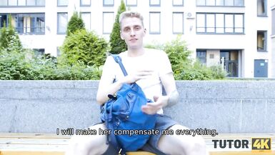 TUTOR4K. Man creamed teachers face in advance of poking rod in taut aperture - 2 image