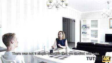 TUTOR4K. Man creamed teachers face in advance of poking rod in taut aperture - 4 image