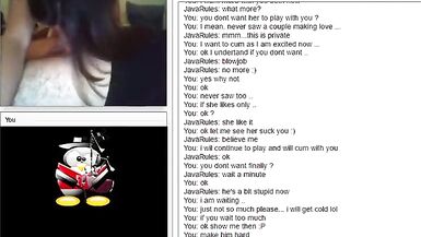Chatroulette Cute Sexy Italian pair play - cum in throat - 4 image