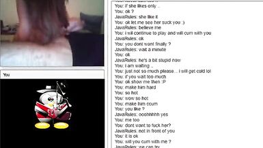 Chatroulette Cute Sexy Italian pair play - cum in throat - 5 image