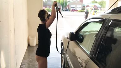 TANNED mother I'd like to fuck HIGH HEELS SHORT PETTICOAT NO PANTS Home Depot PUBLIC - 4 image