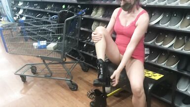 TANNED mother I'd like to fuck HIGH HEELS SHORT PETTICOAT NO PANTS Home Depot PUBLIC - 5 image