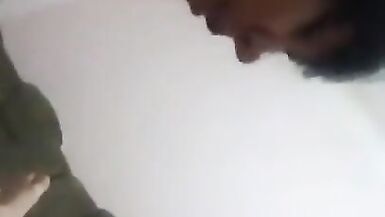 Vika in red shorts bonks her spouse on a smartphone - 5 image