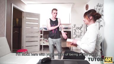 TUTOR4K. Teacher is stuffed by dissolute hunk who needs no education but banging - 2 image