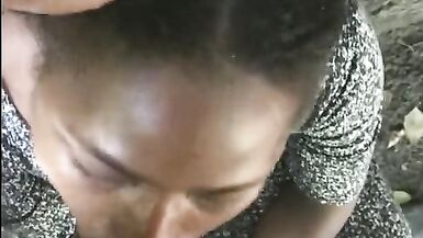 Lesbo Gives a Sloppy Oral Pleasure in the Neighbors Yard! - 2 image
