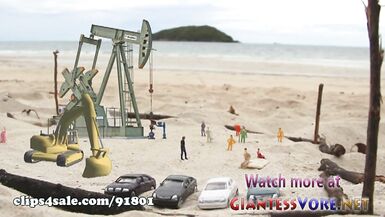 RedHead Giantess At the Beach - Giantess Feet Crush - 1 image