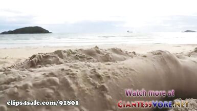 RedHead Giantess At the Beach - Giantess Feet Crush - 4 image
