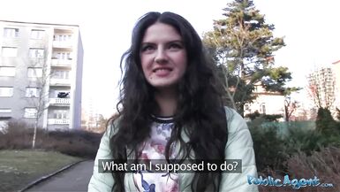 Public Agent Italian can't live without engulfing and riding dick in public