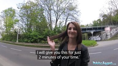 Public Agent Cowgirl riding in outdoors fuck