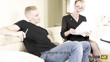 TUTOR4K. Youthful boy doesnt crave to study but drill this nice-looking teacher - 4 image