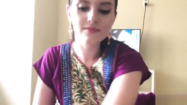 British Indian lady stuffed with Indian