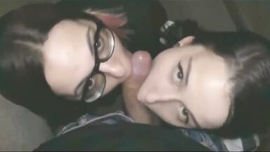 Two girls pounced on a cock of a tough guy - 3 image