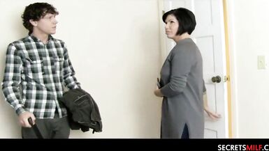 Sexy Stepmom And Young Stepson Share A Hotel Room - 1 image