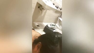Big Nippled Asian Sucks & Fucks in Gym Shower (licks Cum off of Cock) - 6 image