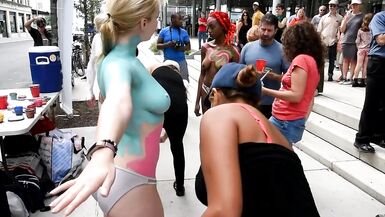 Nude Models - Body Painting in City Hall - 13 image