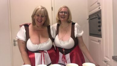Oktoberfest - two breasty topless blondes