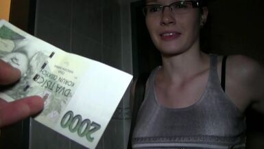 PublicAgent Hot glasses babe fucks in public bathroom - 1 image