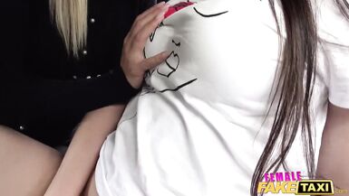 Female Fake Taxi Backseat Lesbian Orgasm Lessons - 3 image