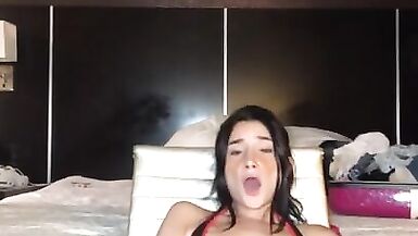 Cute 18+ Teen Brunette Girl Masturbating and Rubbing her Wet Pussy for Eye Roll Orgasm - 5 image