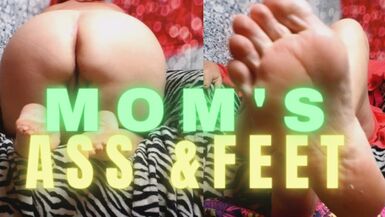 StepSon Loves Mom's Sexy Feet and Asshole- Mature Ass spread -Wrinkled Soles - 1 image