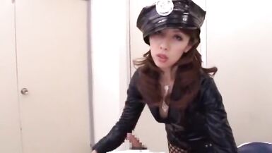 Two Japanese Milfs in Cop Latex Takes on a Big Fat Cock