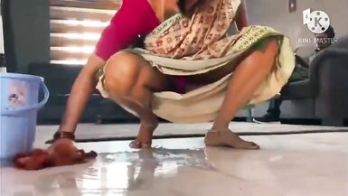 Sexy n horny red sareed women - 4 image