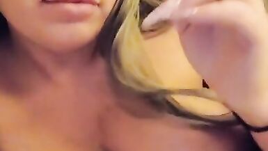 My last Cigarette I Smoke for the Night, Quietly! Playing with the Cigarette. Sleepy Milf. - 4 image