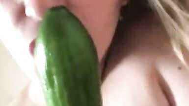 Milf Rough Anal Hole With Huge Cucumber Close Up