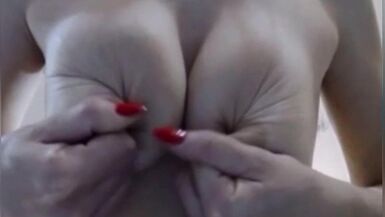 Russian milf play with saggy tits 3. - 1 image