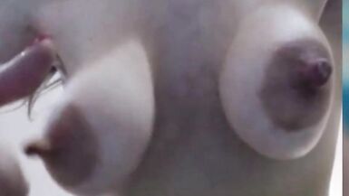 Russian milf play with saggy tits 3.