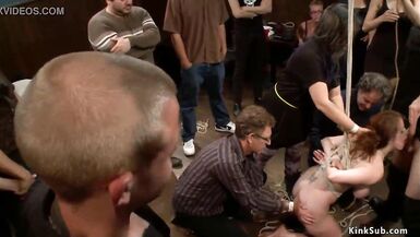 Busty bound MILF public disgraced - 4 image