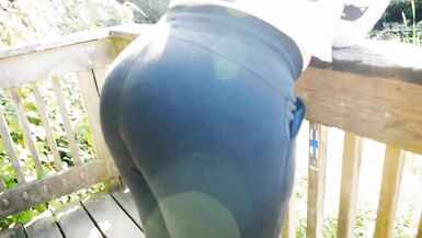 Big booty milf exhibitionist rubs her pussy at a public park - 2 image