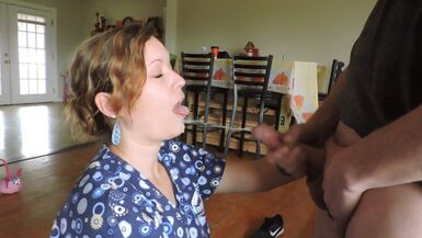 Nurse Autumn takes special care, and cum in her mouth - 1 image