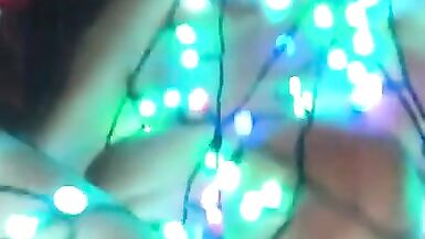 My Hubby Wrapped me up in Lights as a Present and I Jerked him off with my Feet - 3 image
