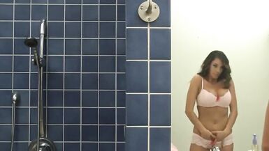 School maid with big tits gets fucked in the shower - 2 image