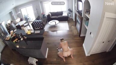 Caught Blonde Maid on Nest Cam Playing - 5 image