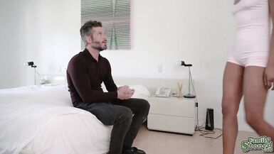 Stepdad getting his big cock sucked by stepdaughter Brixley - 3 image