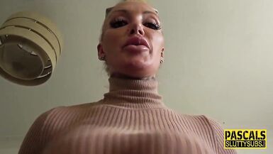 Busty submissive milf gobbles cock