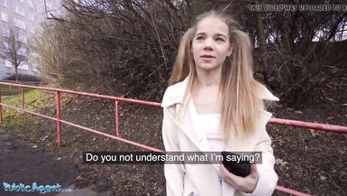 Public Agent, Teen babe Sabrina Spice gives blowjob in forest - 2 image