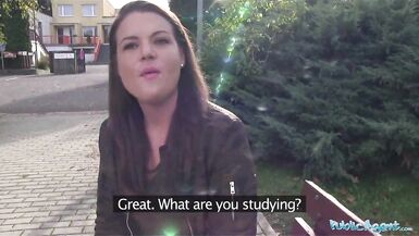 Public Agent Sexy student creampied outdoors - 2 image