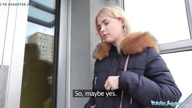 Public Agent Hot blonde gets a mouthful of cum - 5 image