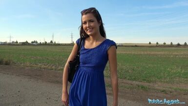 Public Agent Tight sexy Czech shaved pussy fucked outdoors - 1 image