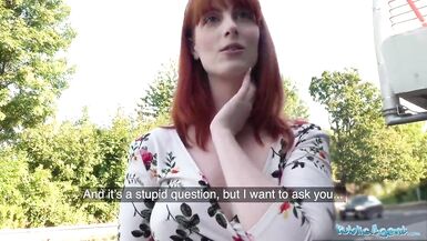 Public Agent Dirty hot American redhead beauty Alex Harper