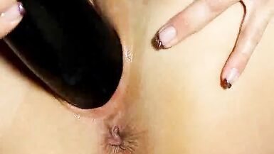 Wine bottle and monster dildo fucking amateur - 4 image